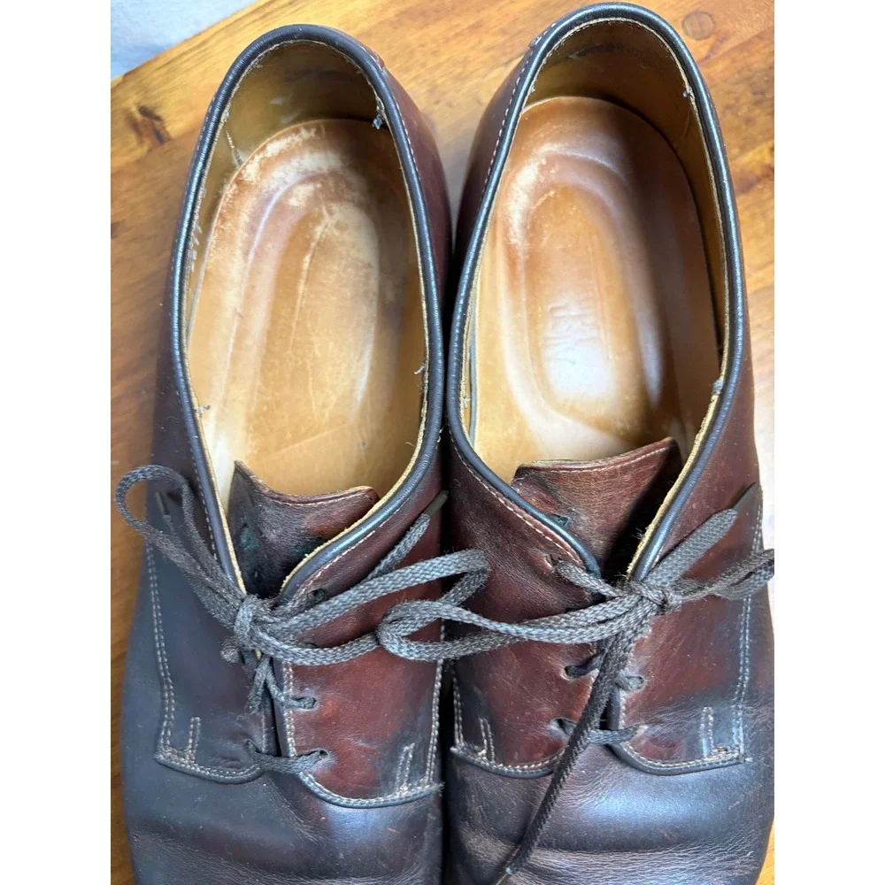 Allen Edmonds Mens 13 AA Dark Brown‎ Leather Plain Toe Derby Dress Shoes 01644